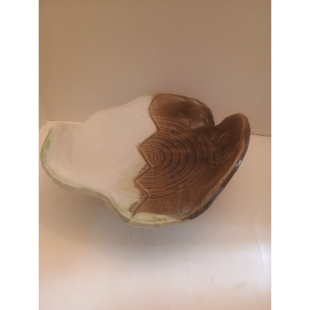 12 Free Form Handmade Earthy & Unique Pottery Dish Signed by Artist